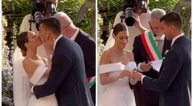 Beatrice Valli e Marco Fantini si sono sposati a Capri e ora è in corso il ricevimento