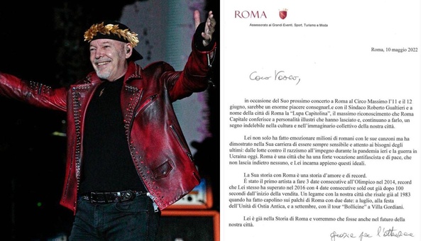 Vasco Rossi riceverà la Lupa Capitolina: «Lettera d'amore da Roma»