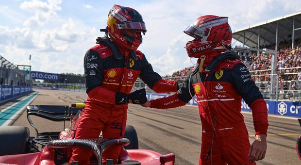 Carle Sainz e Charles Leclerc appena conquistato il podio a Miami