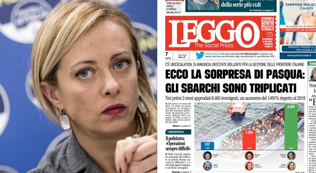 Sbarchi, Giorgia Meloni sull'articolo di Leggo: «L'Italia torna ad essere il campo profughi d'Europa»