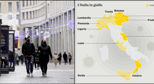 Zona arancione, boom di Comuni in Calabria e Sicilia da domani con le nuove restrizioni. A rischio Marche, Liguria e Veneto