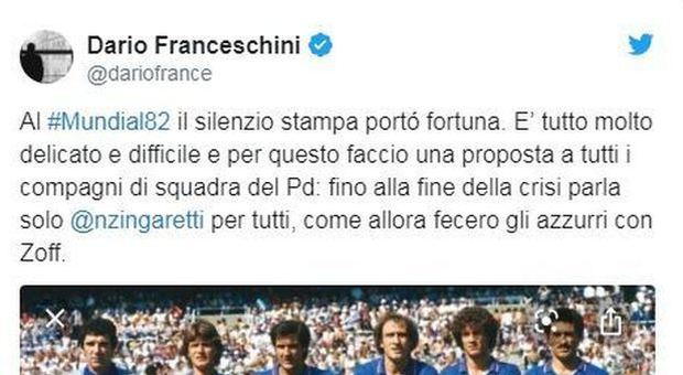 Governo, Franceschini rispolvera il Mundial '82 e Dino Zoff: «Il silenzio è doro»