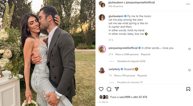 Giulia Salemi e Pierpaolo Pretelli 'prossimi sposi'? Il lancio del bouquet fa sognare i fan FOTO