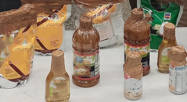 La coca dal Sudamerica arriva travestita da bibita in bottiglia: sette chili a Malpensa