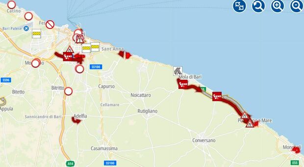 Bari, tre incidenti verso Sud e traffico in tilt: Pasquetta di caos per strada