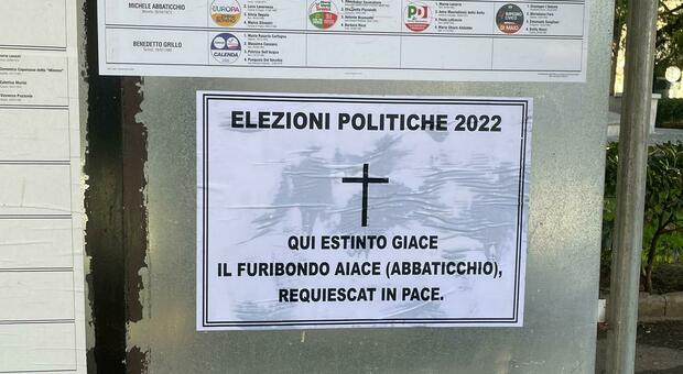Elezioni, manifesto funebre contro Abbaticchio a Bitonto