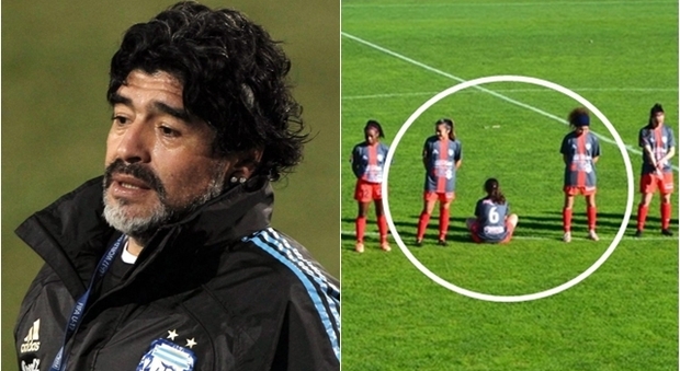 Maradona, calciatrice rifiuta il minuto di silenzio: «Era uno stupratore»