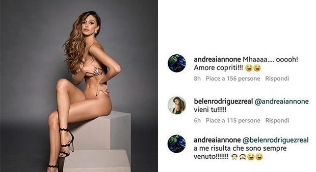 Belen nuda su Instagram, il "siparietto" social con Iannone: "Sono sempre venuto"