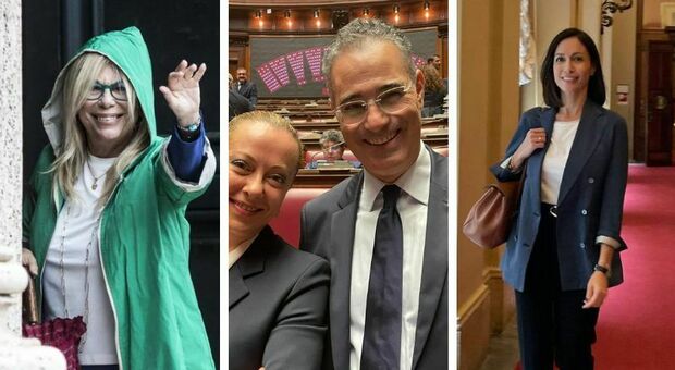 Il primo giorno dei 40 parlamentari pugliesi: selfie con Meloni, sorrisi, foto con Fascina e tante cravatte blu