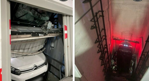 L'auto precipita nella tromba dell'ascensore: sei feriti, paura in Spagna