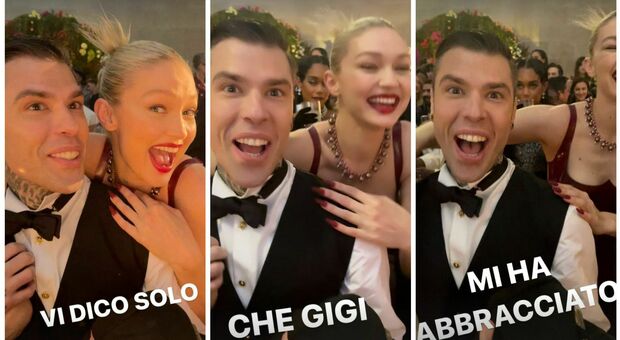 Al Met Gala di New York Fedez ha incontrato la sua icona: Gigi Hadid: la sua reazione è stata epica