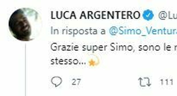 Luca Argentero, Simona Ventura e gli auguri 'sbagliati' su Twitter