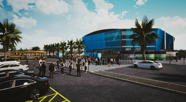 Un rendering del progetto della New Arena