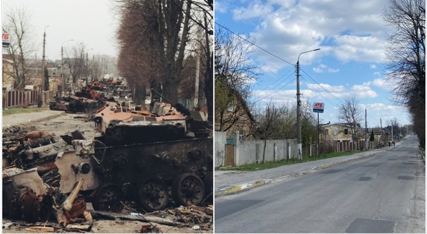 Ucraina, Bucha vuole dimenticare la guerra: via i carri armati bruciati e i segni della battaglia