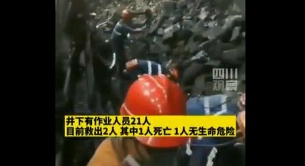 Cina, crolla una miniera: 1 morto e 19 persone intrappolate sotto le macerie